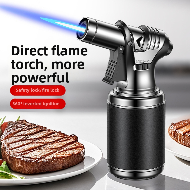 Butánový zapaľovač s hliníkovým telom (hliníkové telo, palivo: bután, vetru odolný, opakovane plniteľný)