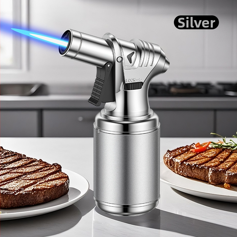 Butánový zapaľovač s hliníkovým telom (hliníkové telo, palivo: bután, vetru odolný, opakovane plniteľný)