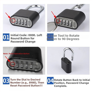 Kombinovaný zámok s digitálnym kódom, vodeodolný, zinková zliatina; hrúbka zámkovej tyčky 8 mm, rozstup tyčí 25,5 mm; vhodné pre batožinu, posilňovňu a skriňu.