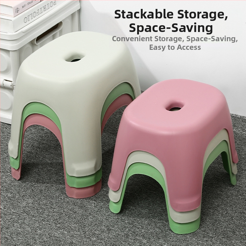 Plastikust väike vannitoa tool: libisemiskindel, paksendatud disain, vastupidav, kompaktne jalatsivahetustool