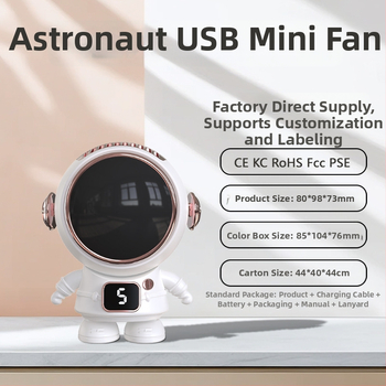 Nákrčný mini ventilátor s vlastným logom a kresleným dizajnom, USB nabíjanie, 5V 4.5W, 5 rýchlostí, zabudovaná batéria 800–1000 mAh