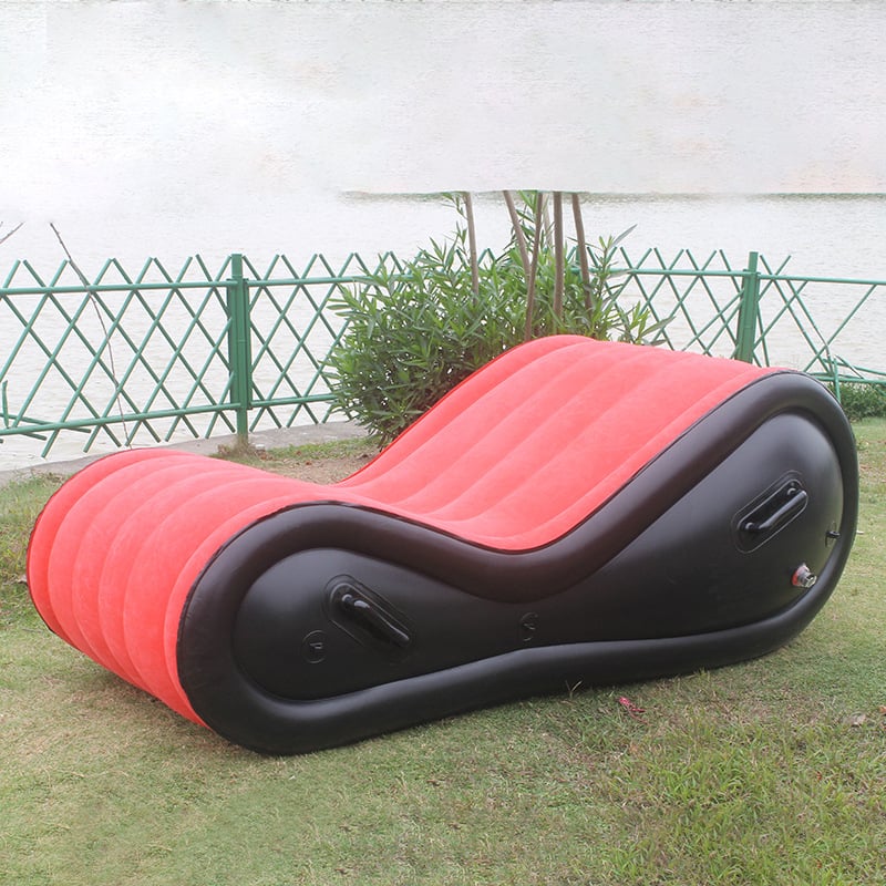 Nafukovacia pohovka – flockované PVC; štýl S-Type, moderný minimalistický dizajn; hmotnosť 4.6 kg; hrúbka 0.6 mm