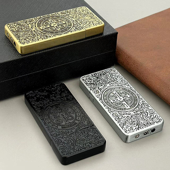 Kovový butánový zapalovač s otvoreným plameňom a reliéfom starého brúsneho kotúča, dekoratívny, možnosť potlače loga