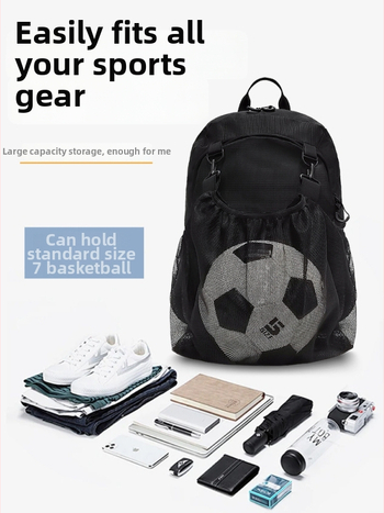 Športový batoh s oddeleným priehradkou na topánky, nepremokavý, veľká kapacita, úložný priestor na loptičky, Oxford látka