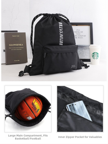 Basketbalový batoh so šnúrkou – polyester, model T118, značka TINYAT/Tianyi, tlač loga