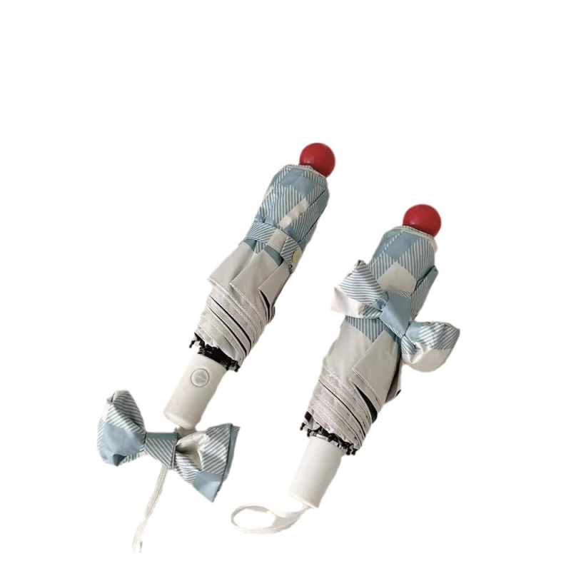 Skladaný slnečník s károvaným vzorom, UV ochrana, automatické otvorenie, 8 oceľových žíl, tkanina 190T