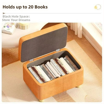 Úložný stolič na topánky, kožený povrch, obdĺžnikový tvar, konštrukcia z fiberboardu, nosnosť 150 kg, kapacita 12 L