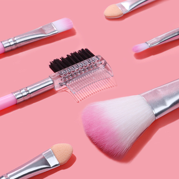 VNKT sada 5 štetcov na make-up so syntetickými štetinami, plastové rúčky, prenosný dizajn, pôvod Čína