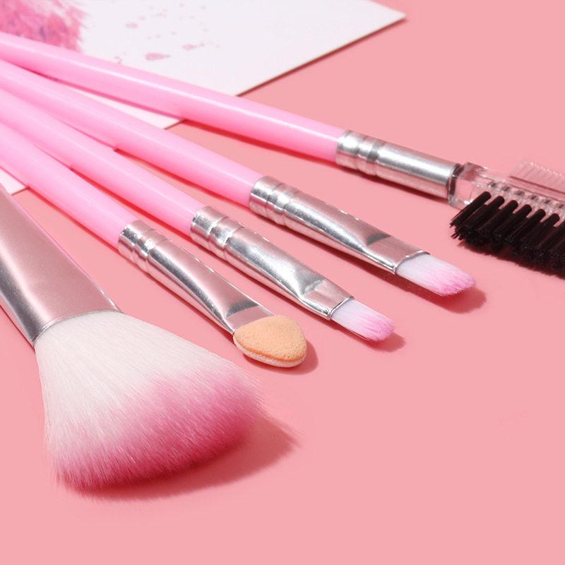 VNKT sada 5 štetcov na make-up so syntetickými štetinami, plastové rúčky, prenosný dizajn, pôvod Čína
