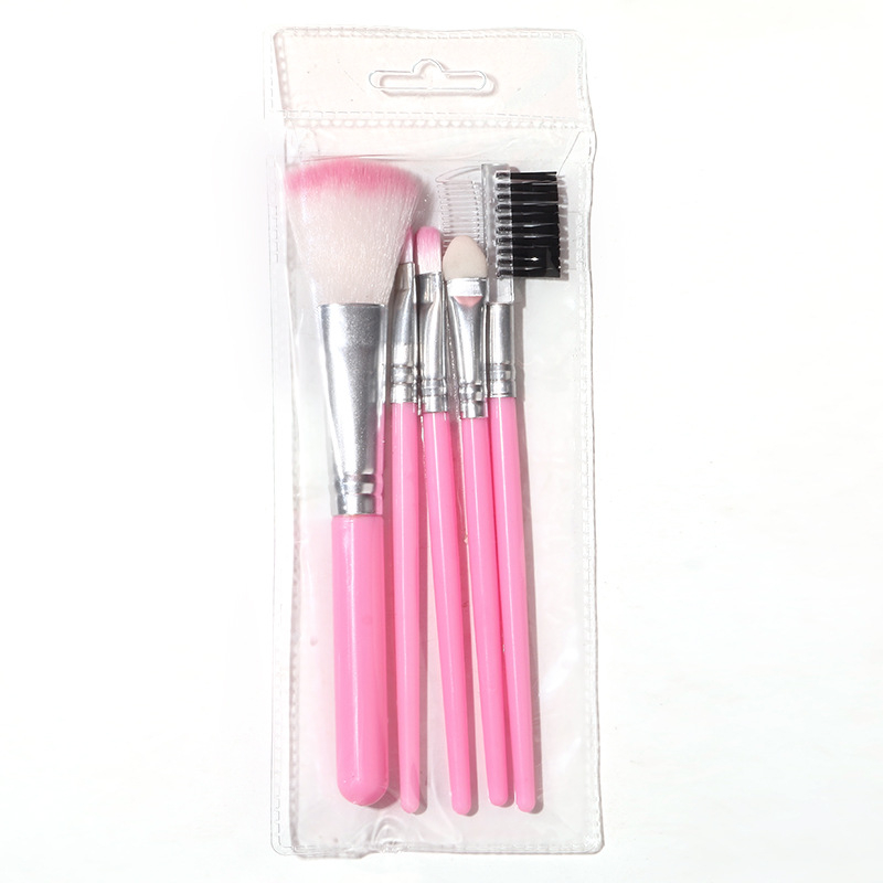 VNKT sada 5 štetcov na make-up so syntetickými štetinami, plastové rúčky, prenosný dizajn, pôvod Čína