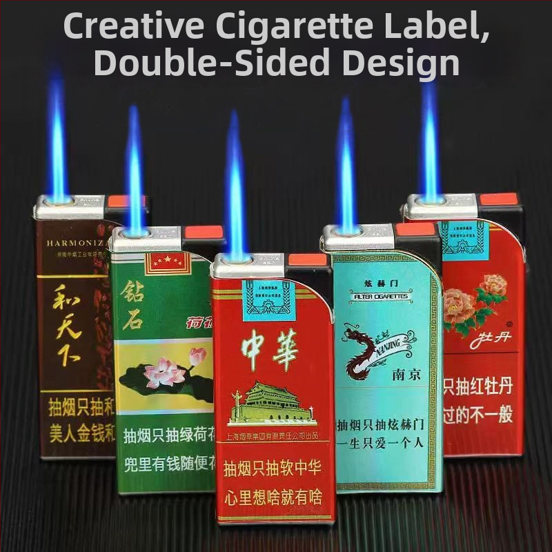 Zapaľovač s kovovým telom, proti vetru, opakovane plniteľný, palivo bután, štýl národného trendu