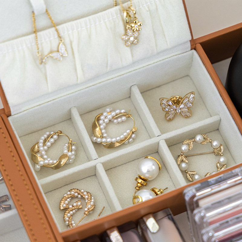 Šperkovnica so sekvenčnými zásuvkami (Model: Sequence tray jewelry box); Materiál: Cortical; Moderný minimalistický štýl; Tvrdá konštrukcia