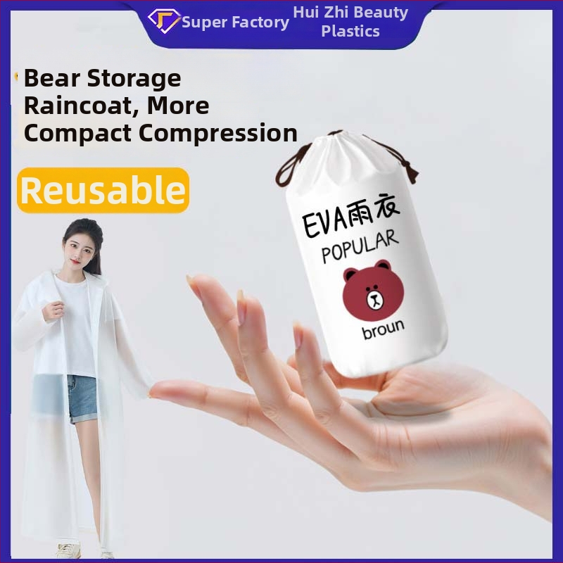 Täiskasvanutele mõeldud kogu keha vihmaponcho koos rippuva hoiukotiga, EVA kangas 18 denier, kerge 100 g, matkajamiseks