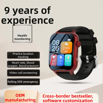 Smartwatch pre seniorov s slotom na kartu, GPS sledovanie, AMOLED zakrivený displej, vodotesnosť 30 m