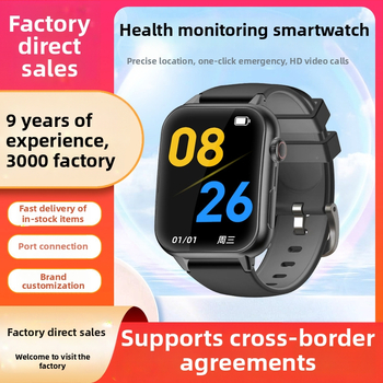 Smartwatch pre seniorov s slotom na kartu, GPS sledovanie, AMOLED zakrivený displej, vodotesnosť 30 m