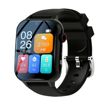 Smartwatch pre seniorov s slotom na kartu, GPS sledovanie, AMOLED zakrivený displej, vodotesnosť 30 m