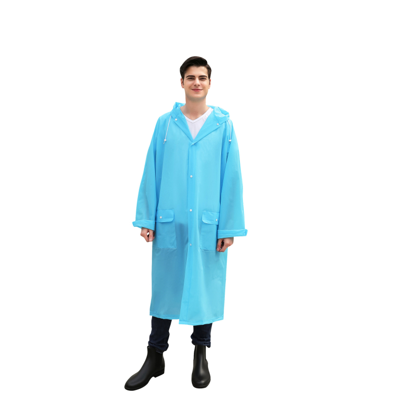 Дъждовен пончо за възрастни – EVA плат, водоустойчив слой EVA, плътен стил, дебелина на плата 0.18 мм