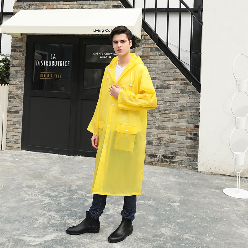 Дъждовен пончо за възрастни – EVA плат, водоустойчив слой EVA, плътен стил, дебелина на плата 0.18 мм