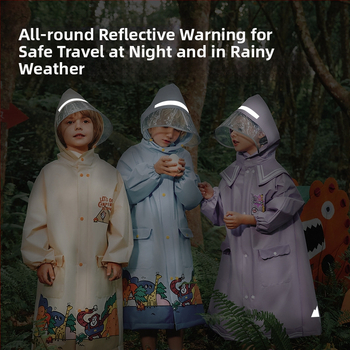 Detský EVA dážďový pončo na turistiku - nepremokavý, pre 1 osobu, možnosť potlače loga, prispôsobiteľný