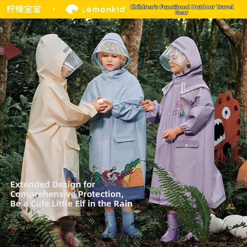 Detský EVA dážďový pončo na turistiku - nepremokavý, pre 1 osobu, možnosť potlače loga, prispôsobiteľný