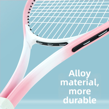 Teniso treniruočių rinkinys su aliuminio lydinio rakete – horizontinis smūgis, rankenos storis G3, vidutinio kietumo, tinkamas pradedantiesiems