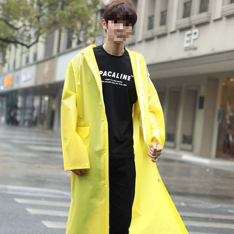 Мъжко дъждовно пончо с удължена двойна качулка, цип в гърба, пълна защита на тялото, EVA плат, за възрастни