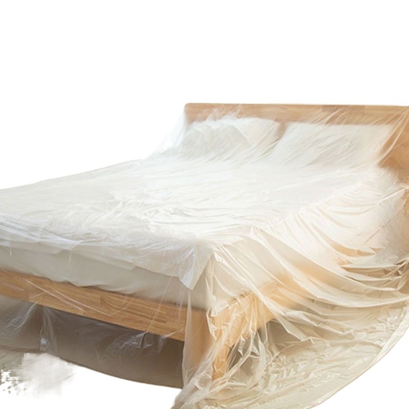 Jednorazová ochranná poťah na sedačku z PE plastovej fólie, moderný minimalistický štýl nábytku