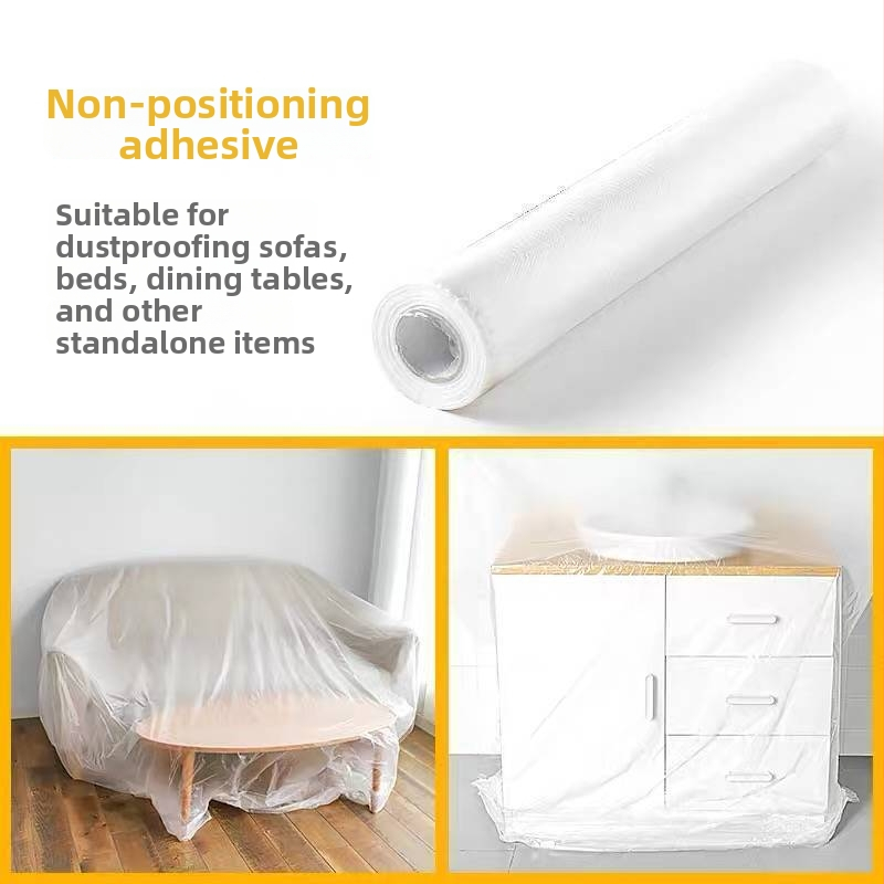 Jednorazová ochranná poťah na sedačku z PE plastovej fólie, moderný minimalistický štýl nábytku