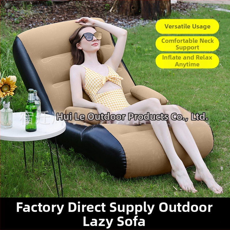 S tvarovaný nafukovací gauč pre jedného – PVC, 2.1 kg, prenosný zložený ležadlo s pumpou na vzduch