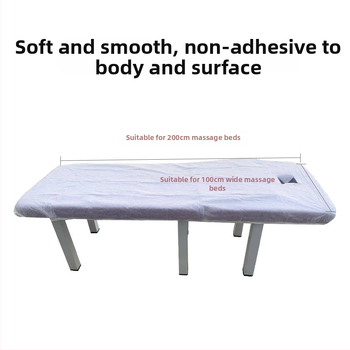 Jednorazové plachty na masážny stôl s otvorom na tvár, priedušný netkaný materiál, odolný voči olejom a špine, zosilnená