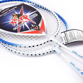 Bedmintonová raketa, rám ferroalloy, hmotnosť 95–100 g, hrúbka rukoväte G1, typ rakety: priama, nylonové struny, dvojbalenie s ďalšími shuttlecockmi