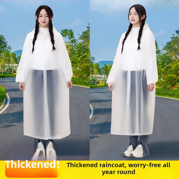 TPU pláštenka pre dospelých, dlhá, opakovane použiteľná, pre turistiku, hrúbka materiálu 0.18 mm