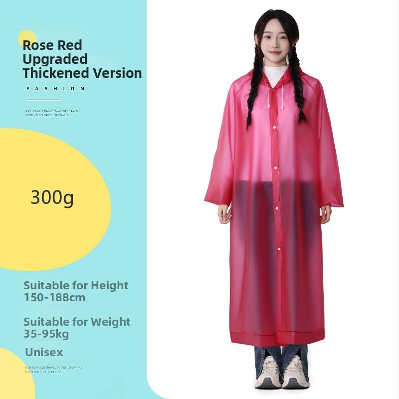 TPU pláštenka pre dospelých, dlhá, opakovane použiteľná, pre turistiku, hrúbka materiálu 0.18 mm