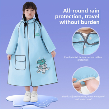 Detská EVA pláštenka do školy, kreslený štýl, úplné zakrytie tela, kompatibilné s batohom