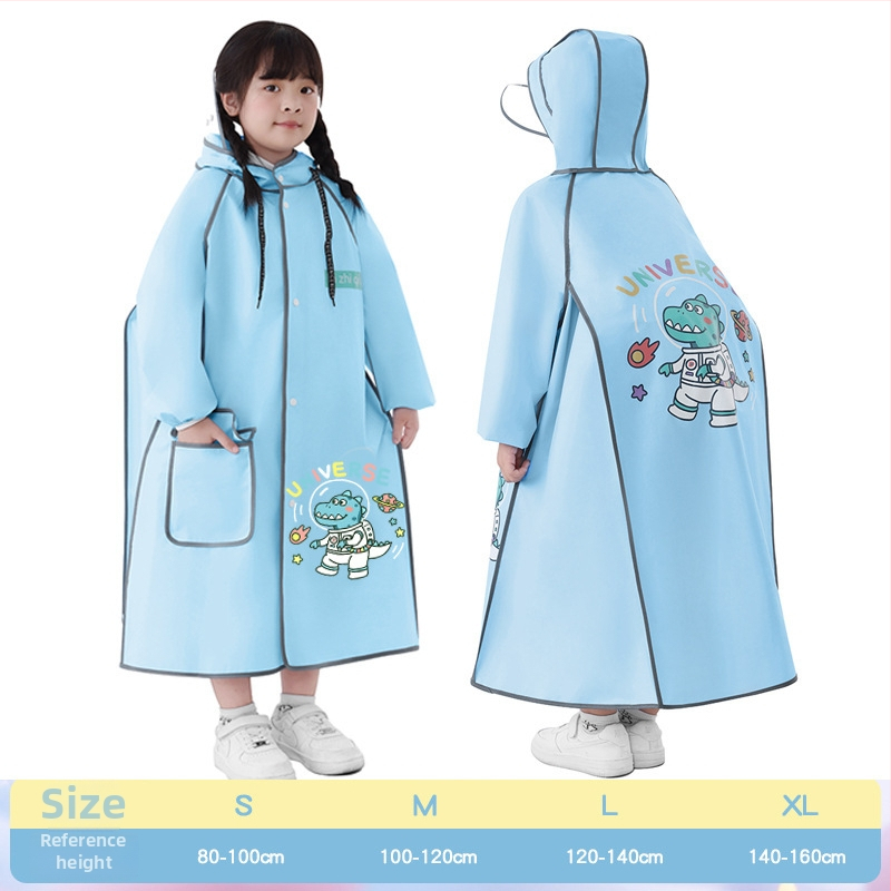 Detská EVA pláštenka do školy, kreslený štýl, úplné zakrytie tela, kompatibilné s batohom