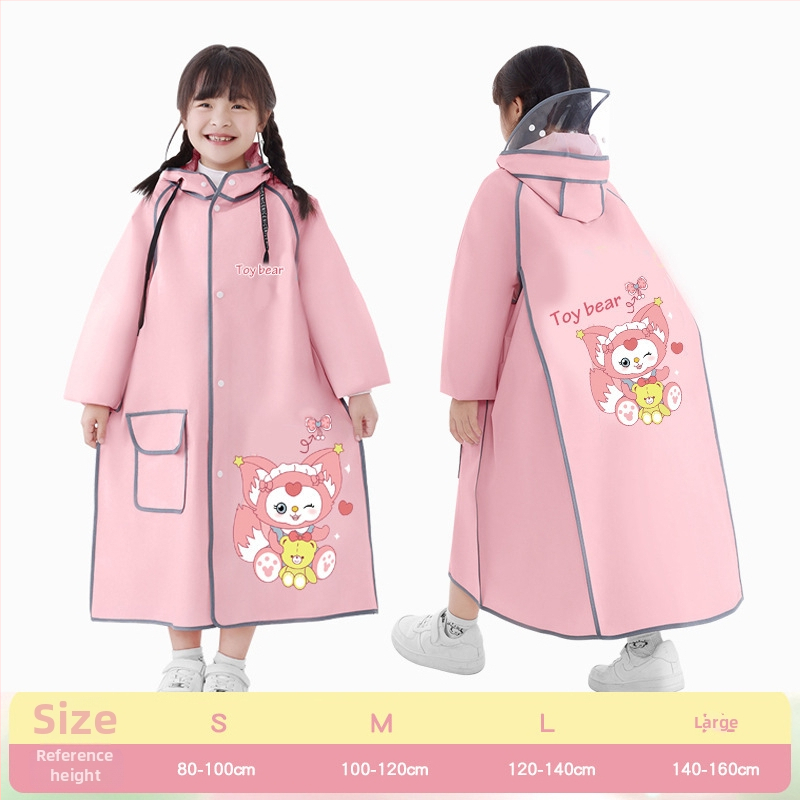 Detská EVA pláštenka do školy, kreslený štýl, úplné zakrytie tela, kompatibilné s batohom