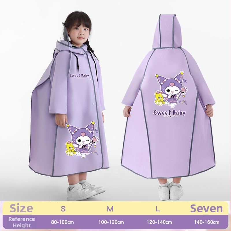 Detská EVA pláštenka do školy, kreslený štýl, úplné zakrytie tela, kompatibilné s batohom