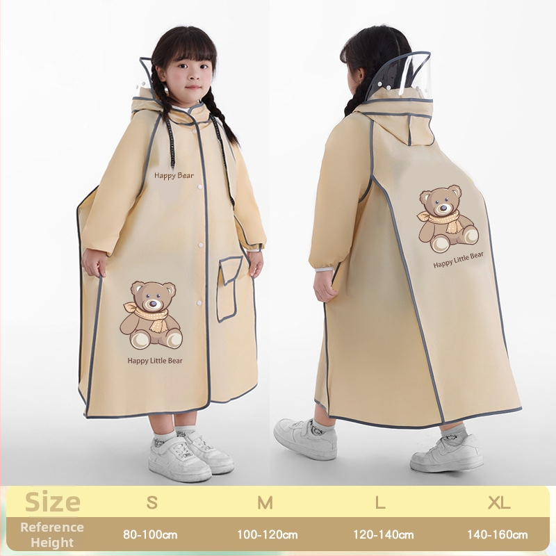 Detská EVA pláštenka do školy, kreslený štýl, úplné zakrytie tela, kompatibilné s batohom