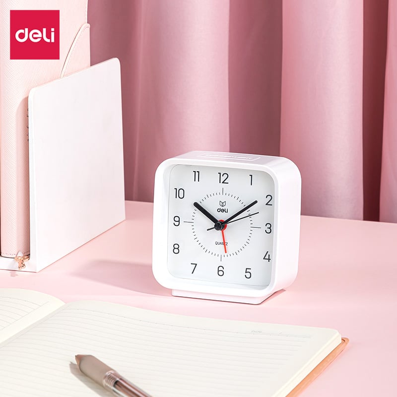 Deli 8851 budík s LCD displejom a analógovým ukazovateľom — 24-hodinový čas, napájaný batériou, Seagull pohon, 10 mm hrúbka