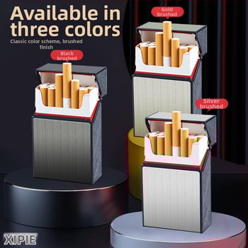 Hlinírový box na cigarety, kapacita 20 cigariet, klapkový kryt, opakovane použiteľný, s vlastným logom – Suction Pie, minimalistický štýl