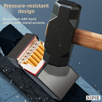Hlinírový box na cigarety, kapacita 20 cigariet, klapkový kryt, opakovane použiteľný, s vlastným logom – Suction Pie, minimalistický štýl