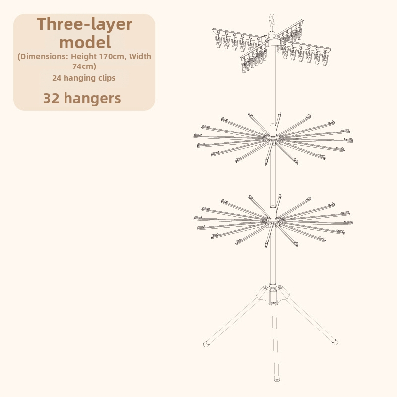 Stojan na sušenie detského oblečenia, mobilný, podlahový, kruhový s klip dizajnom, z plastu