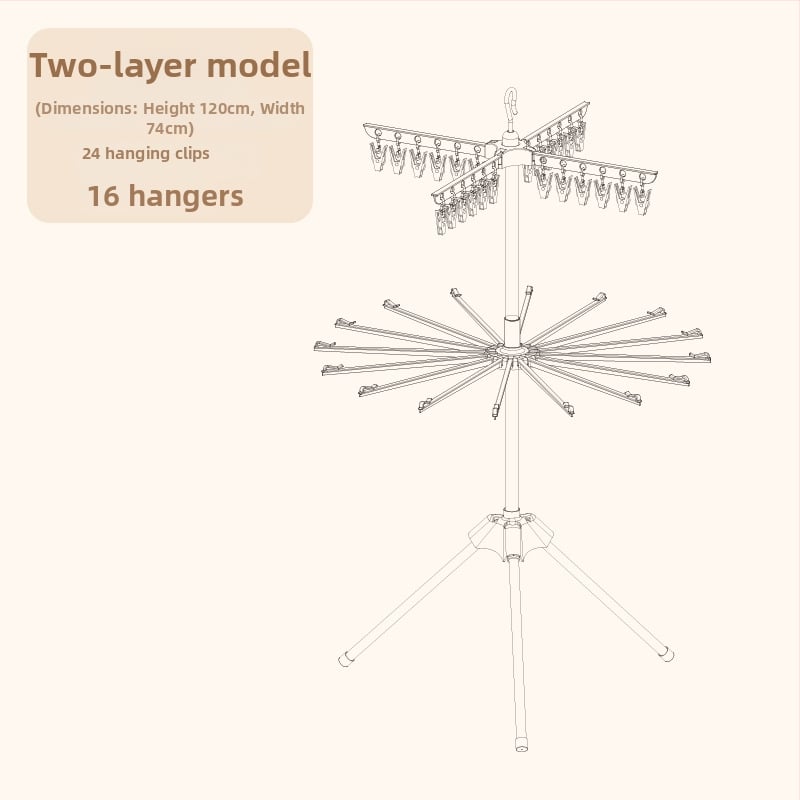 Stojan na sušenie detského oblečenia, mobilný, podlahový, kruhový s klip dizajnom, z plastu