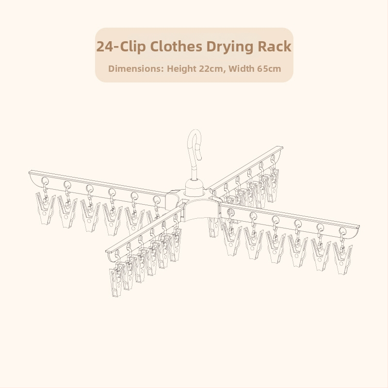 Stojan na sušenie detského oblečenia, mobilný, podlahový, kruhový s klip dizajnom, z plastu