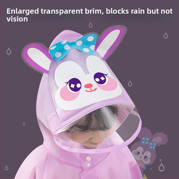 Detské EVA pončo do dažďa s karikatúrnym dizajnom, EVA látka 0,15 mm, reflexná páska, zapínanie prackou