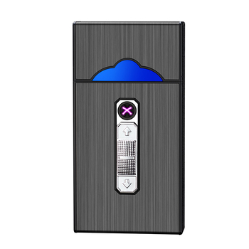 B05 USB nabíjacia puzdro na cigarety s integrovaným oblúkovým zapaľovačom, kapacita 20 cigariet, ABS materiál