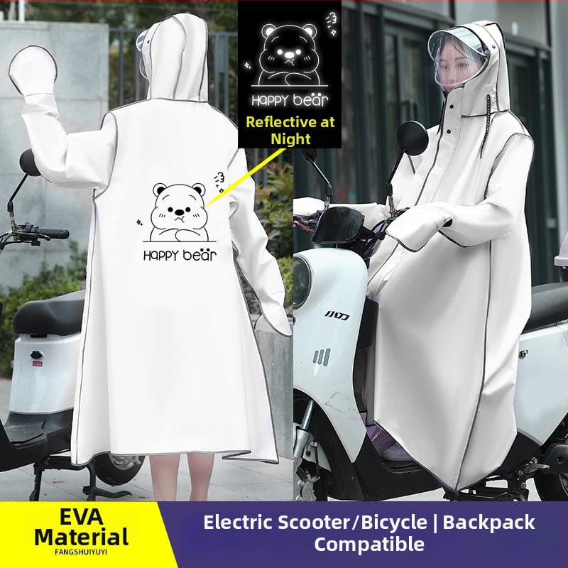 Suaugusiųjų pončas motociklui/elektriniam paspirtukui, EVA audinys, viso kūno apsauga, ilgas dizainas, unisex