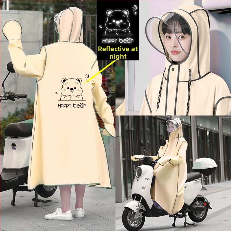 Dospelý pončó pre motorku/elektrický skút, EVA látka, plná ochrana, dlhý dizajn, unisex