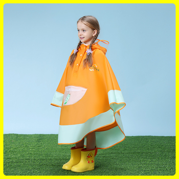 Detský EVA nepremokavý plášť-pončo v štýle plášte, s priestorom na batoh