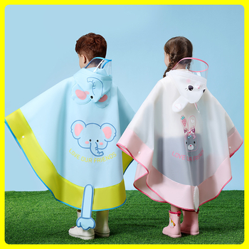 Detský EVA nepremokavý plášť-pončo v štýle plášte, s priestorom na batoh